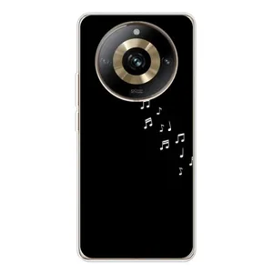 Чохол з картинками на чорному фоні для Realme 11 Pro 5G (Ноти)