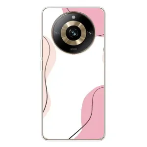 Чехол цветочный дизайн для Realme 11 Pro 5G (Розовый фон)