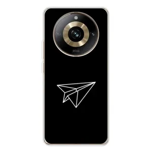Чохол з картинками на чорному фоні для Realme 11 Pro 5G (Літак)