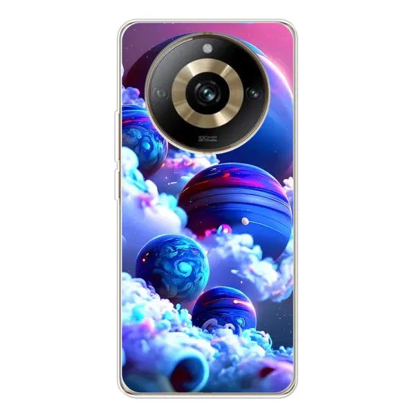 Чехол с рисунком «Синие планеты» для Realme 11 Pro 5G
