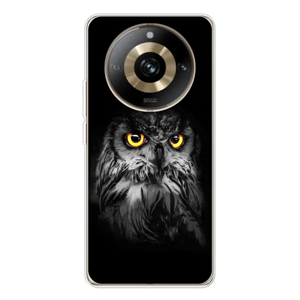 Чехол с рисунком «Сова на чёрном» для Realme 11 Pro 5G Чехол с рисунком «Сова на чёрном» для Realme 11 Pro 5G