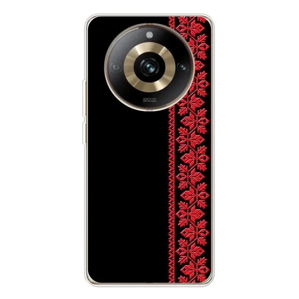 Чехол с рисунком «Вышиванка на черном» для Realme 11 Pro 5G Чехол с рисунком «Вышиванка на черном» для Realme 11 Pro 5G