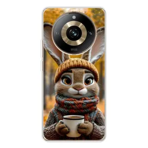 Друкований чохол 'Звірята з кавою' для Realme 11 Pro 5G (Зайчик з кавою)