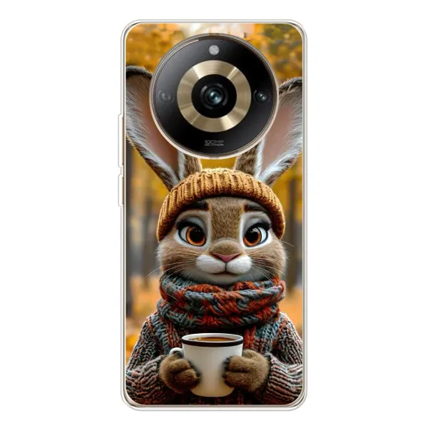 Чехол с рисунком «Зайчик с кофе» для Realme 11 Pro 5G Чехол с рисунком «Зайчик с кофе» для Realme 11 Pro 5G