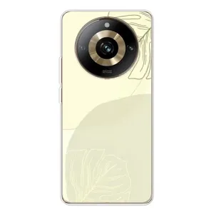 Чехол цветочный дизайн для Realme 11 Pro 5G (Зелёный фон)