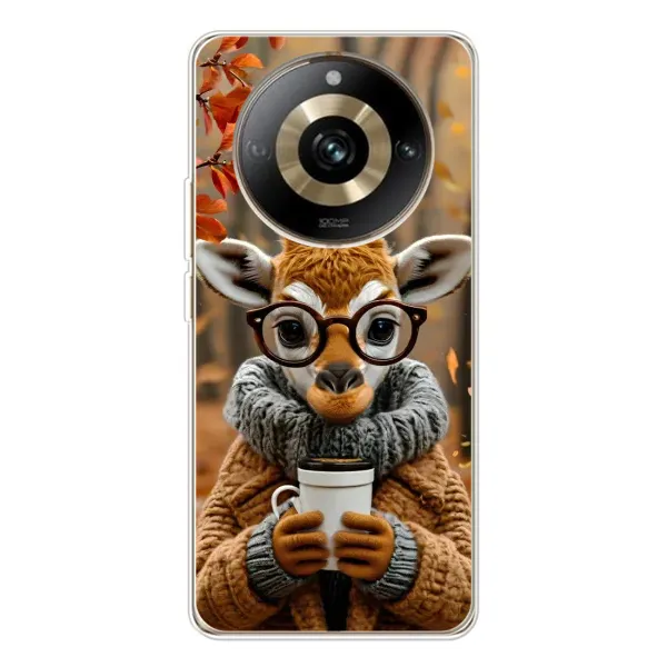 Чехол с рисунком «Жираф с кофе» для Realme 11 Pro 5G Чехол с рисунком «Жираф с кофе» для Realme 11 Pro 5G