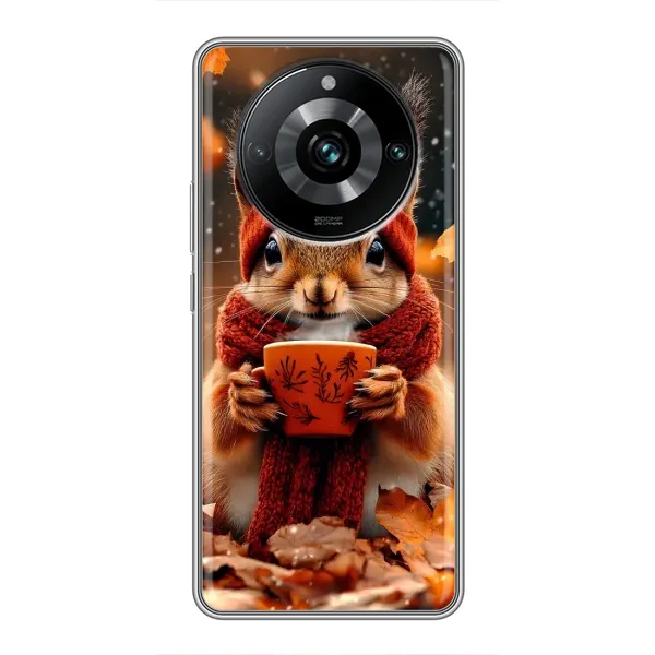 Чехол с рисунком «Белка с кофе» для Realme 11 Pro Plus Чехол с рисунком «Белка с кофе» для Realme 11 Pro Plus