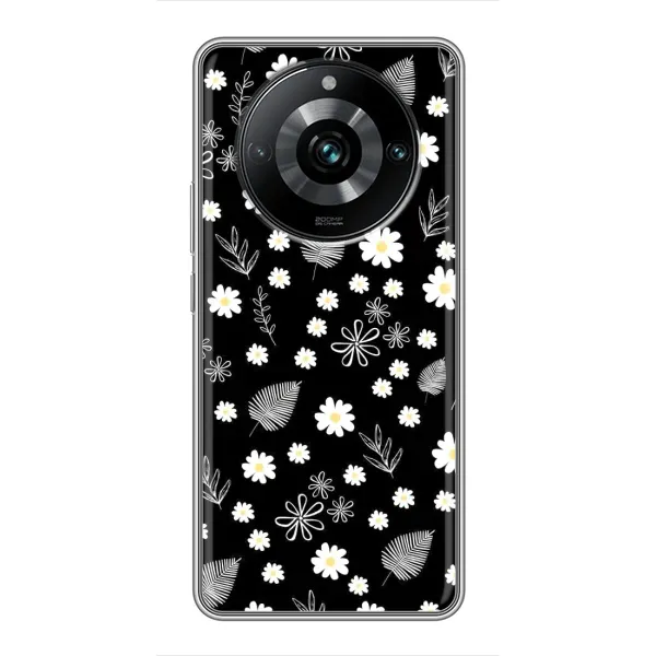 Чехол с рисунком «цветение на чорном» для Realme 11 Pro Plus