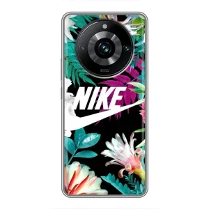 Силіконовый Чохол на Realme 11 Pro Plus з картинкою НАЙК (Квітковий Nike)