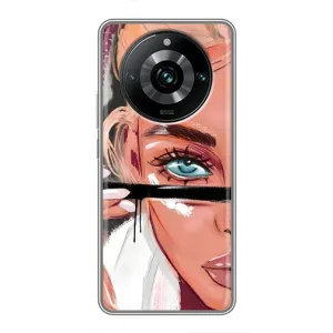 Силіконовый Чохол на Realme 11 Pro Plus з картинкой Модных девушек (Дівчина та вії)