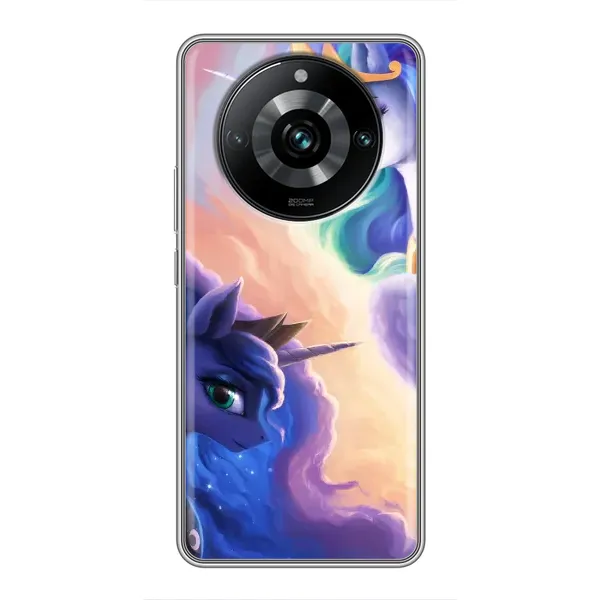 Чехол с рисунком «Единорожки на тучках» для Realme 11 Pro Plus Чехол с рисунком «Единорожки на тучках» для Realme 11 Pro Plus