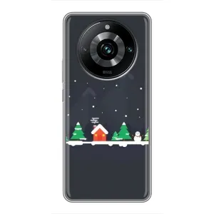 Силиконовый бампер на рождество для Realme 11 Pro Plus (Город зимний)
