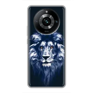 Чехол с картинкой на Realme 11 Pro Plus (Лев - синий)