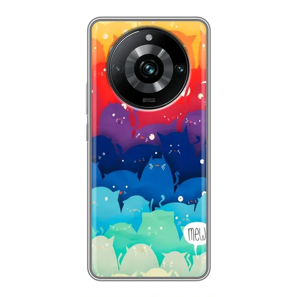 Чехол с рисунком «Mew» для Realme 11 Pro Plus
