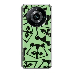 Силиконовый Чехол с Енотами на Realme 11 Pro Plus (Мордочки Енота)