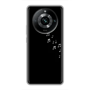 Чохол з картинками на чорному фоні для Realme 11 Pro Plus (Ноти)