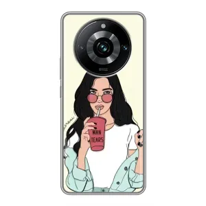 Силіконовый Чохол на Realme 11 Pro Plus з картинкой Модных девушек (З напоєм)