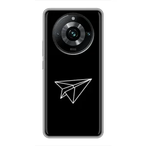 Чохол з картинками на чорному фоні для Realme 11 Pro Plus (Літак)