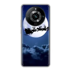 Чехол Санта Клаус для Realme 11 Pro Plus (Санта - луна)