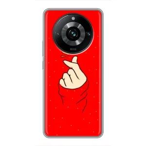 Чехлы (Знак сердечка) на Realme 11 Pro Plus (Сердце на красном)