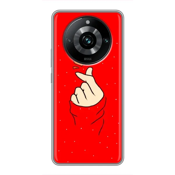 Чехол с рисунком «Сердце на красном» для Realme 11 Pro Plus Чехол с рисунком «Сердце на красном» для Realme 11 Pro Plus