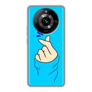 Чехлы (Знак сердечка) на Realme 11 Pro Plus (Сердце на синем)