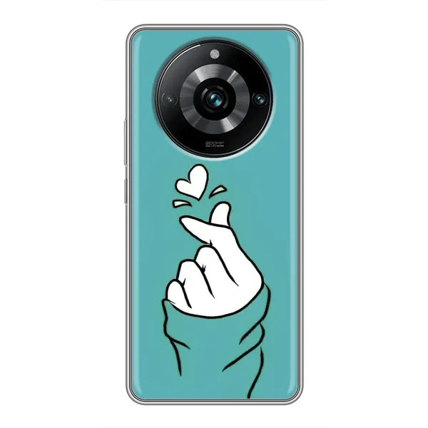 Чехол с рисунком «Сердечко на бирюзовом» для Realme 11 Pro Plus Чехол с рисунком «Сердечко на бирюзовом» для Realme 11 Pro Plus