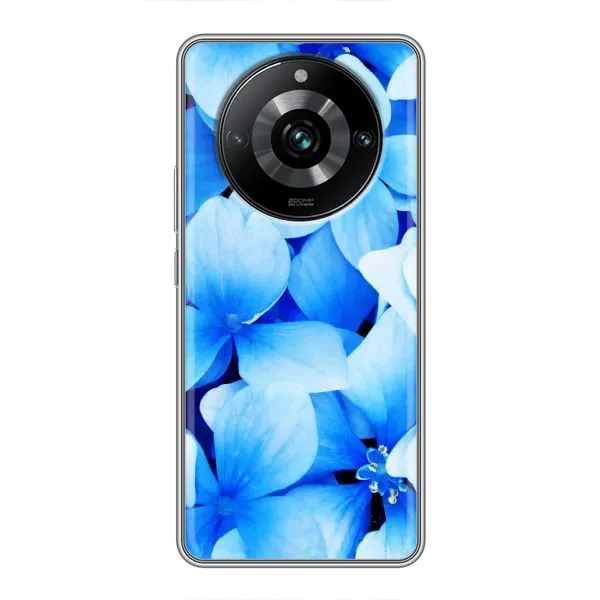 Чехол с рисунком «Синие цветы» для Realme 11 Pro Plus