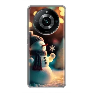 Чехлы на Новый Год Realme 11 Pro Plus (Снеговик праздничный)