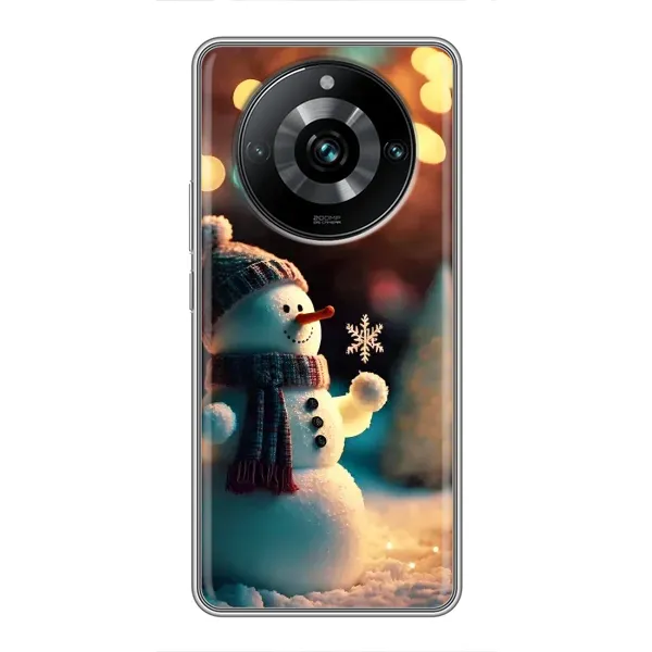 Чехол с рисунком «Снеговик праздничный» для Realme 11 Pro Plus