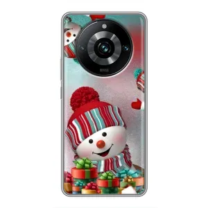 Чехлы на Новый Год Realme 11 Pro Plus (Снеговик в шапке)