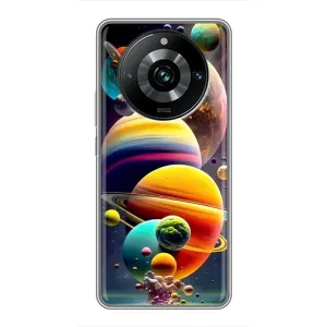 Чехол (ТПУ) с планетами на Realme 11 Pro Plus (Солнечна система)