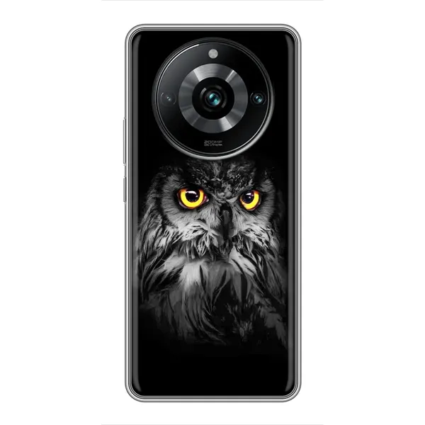 Чехол с рисунком «Сова на чёрном» для Realme 11 Pro Plus Чехол с рисунком «Сова на чёрном» для Realme 11 Pro Plus