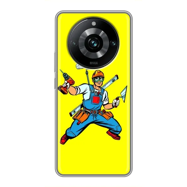 Чехол с рисунком «Строитель» для Realme 11 Pro Plus