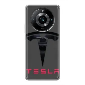 Силіконовий бампер з картинкою машини на Realme 11 Pro Plus (Logo TESLA)