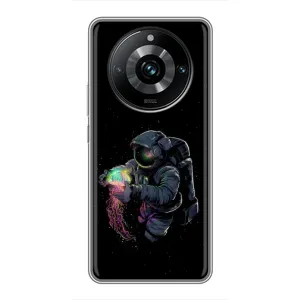 Силиконовый Чехол с принтом "Космонавты" на Realme 11 Pro Plus (В руках земля)