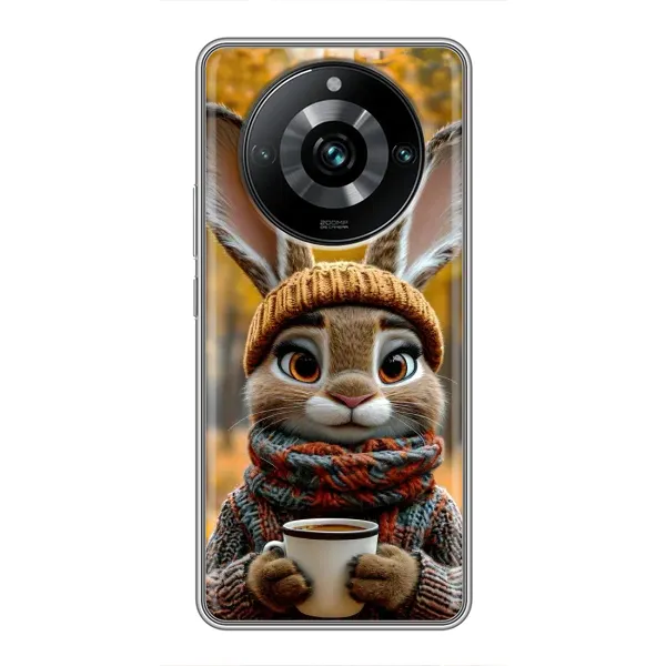 Чехол с рисунком «Зайчик с кофе» для Realme 11 Pro Plus Чехол с рисунком «Зайчик с кофе» для Realme 11 Pro Plus
