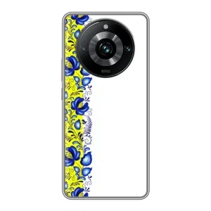 Силіконовый Чохол на Realme 11 Pro Plus з картинкой Вишиванки (Жовто-біла вишиванка)