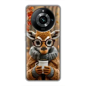 Друкований чохол 'Звірята з кавою' для Realme 11 Pro Plus (Жираф з кавою)