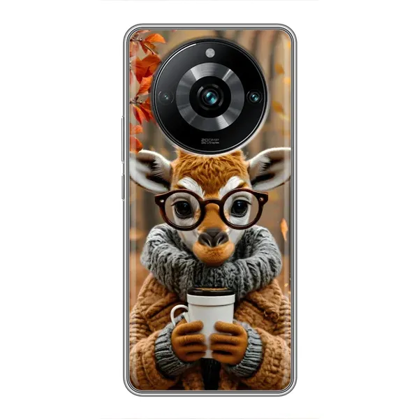 Чехол с рисунком «Жираф с кофе» для Realme 11 Pro Plus Чехол с рисунком «Жираф с кофе» для Realme 11 Pro Plus