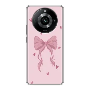 Чехол банты для Realme 11 Pro (Бант на розовом)
