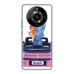 Силиконовый Чехол на Realme 11 Pro с картинкой Стильных Девушек (Девушка на машине)