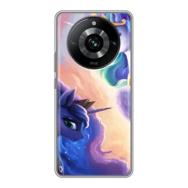 Чехол с рисунком «Единорожки на тучках» для Realme 11 Pro Чехол с рисунком «Единорожки на тучках» для Realme 11 Pro