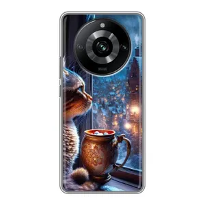 Чехлы на Новый Год Realme 11 Pro (Кот новогодний)