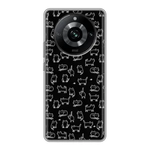 Чохол на тематику: Коти для Realme 11 Pro (Котики на чорному)