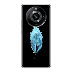 Чохол з картинками на чорному фоні для Realme 11 Pro (Листя)