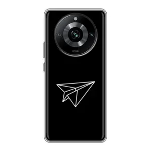 Чохол з картинками на чорному фоні для Realme 11 Pro (Літак)