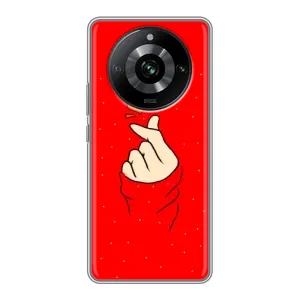 Чохол (Знак сердечка) для Realme 11 Pro (Сердечко на червоному)