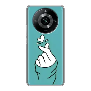 Чохол (Знак сердечка) для Realme 11 Pro (Сердечко на бірюзовому)