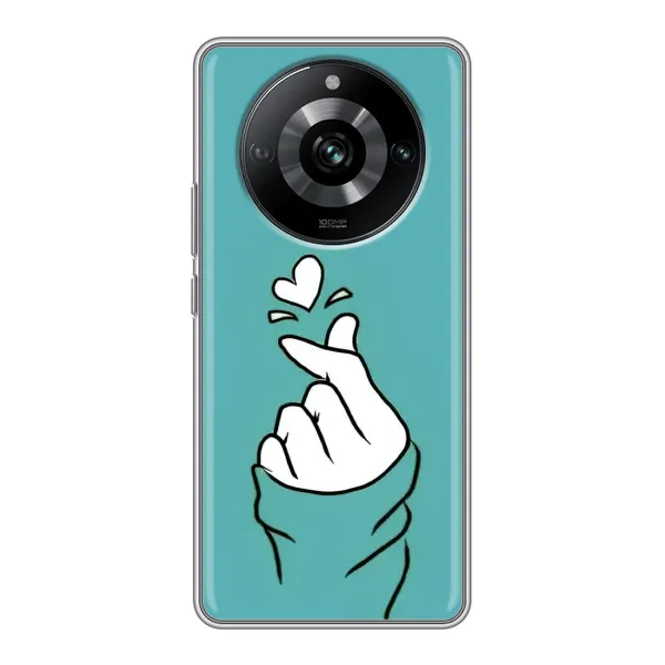 Чехол с рисунком «Сердечко на бирюзовом» для Realme 11 Pro Чехол с рисунком «Сердечко на бирюзовом» для Realme 11 Pro